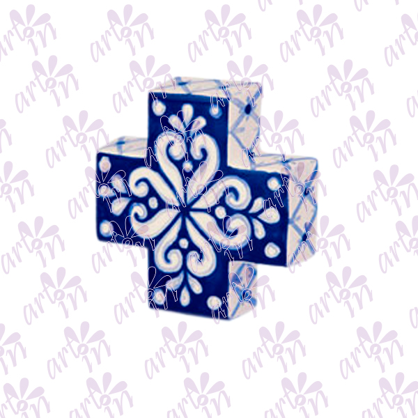 Cruz cuadrada talavera 10x10 cm